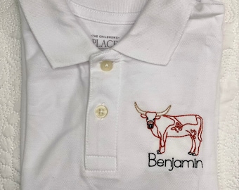 Boys Polo Longhorn Design