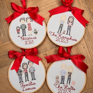 Personalized Embroidered Family Christmas Ornaments Traditional Script