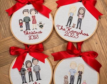 Personalized Embroidered Family Christmas Ornaments Traditional Script