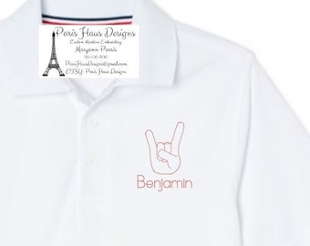 Boys Hook Em Monogram Polo Design