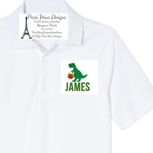 Boys Dinosaur Monogram Polo Design