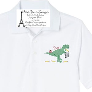 Boys School Dino Monogram Polo Design
