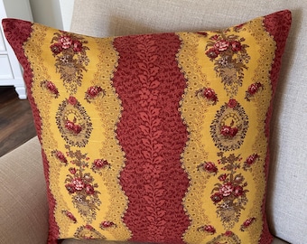 Toile Throw Pillow Cover: Floral and Paisley, French Country, Cottagecore