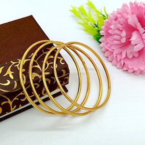 4 Bangles Set - Gold Plated Bangles -Ethnic Tribal Gold Bangles -Women&#39;s Jewelry - Gift For Mom/Sister/Wife -Designer Wedding Bridal Jewelry