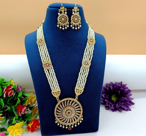 Rajwada Necklace Set Handmade Kundan 