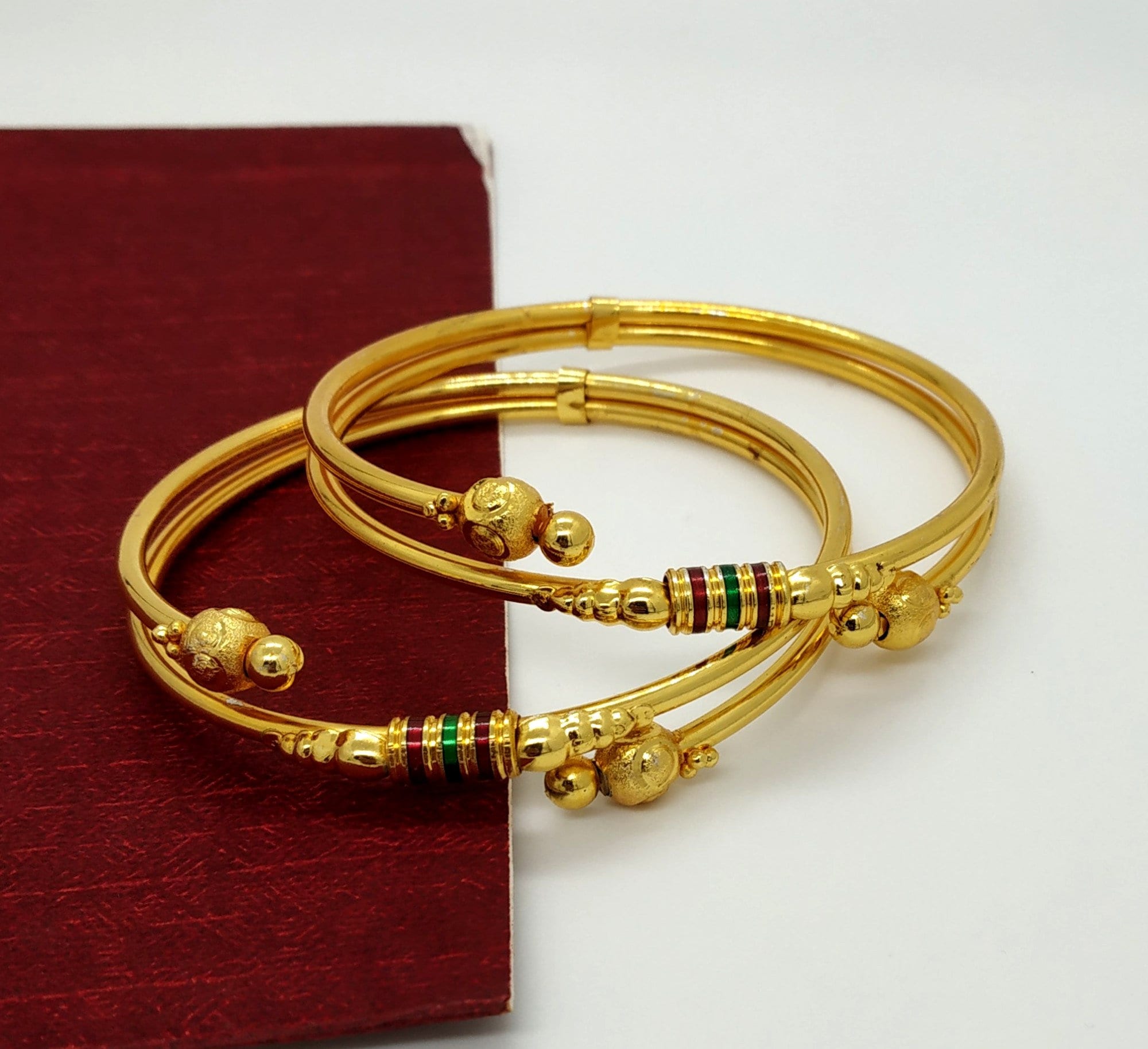 Double bangle deals designs gold