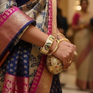 Meenakari Peacock Bangles - Designer Indian Jewelry - Traditional Bridesmaid Bridal - Wedding Gift image 3
