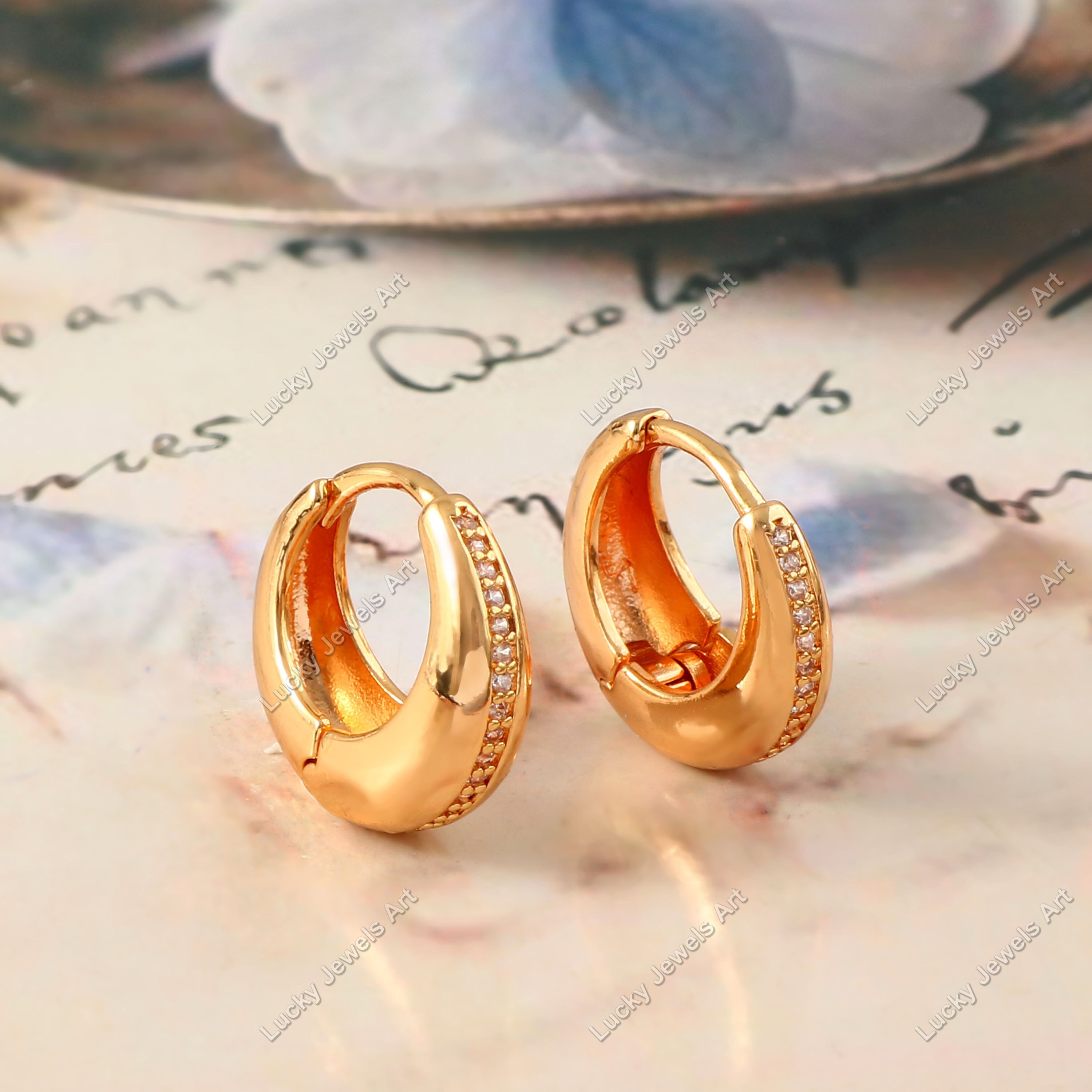 Gold Plated Zircon Hoop Earrings: Indian Bridal Jewelry - Etsy