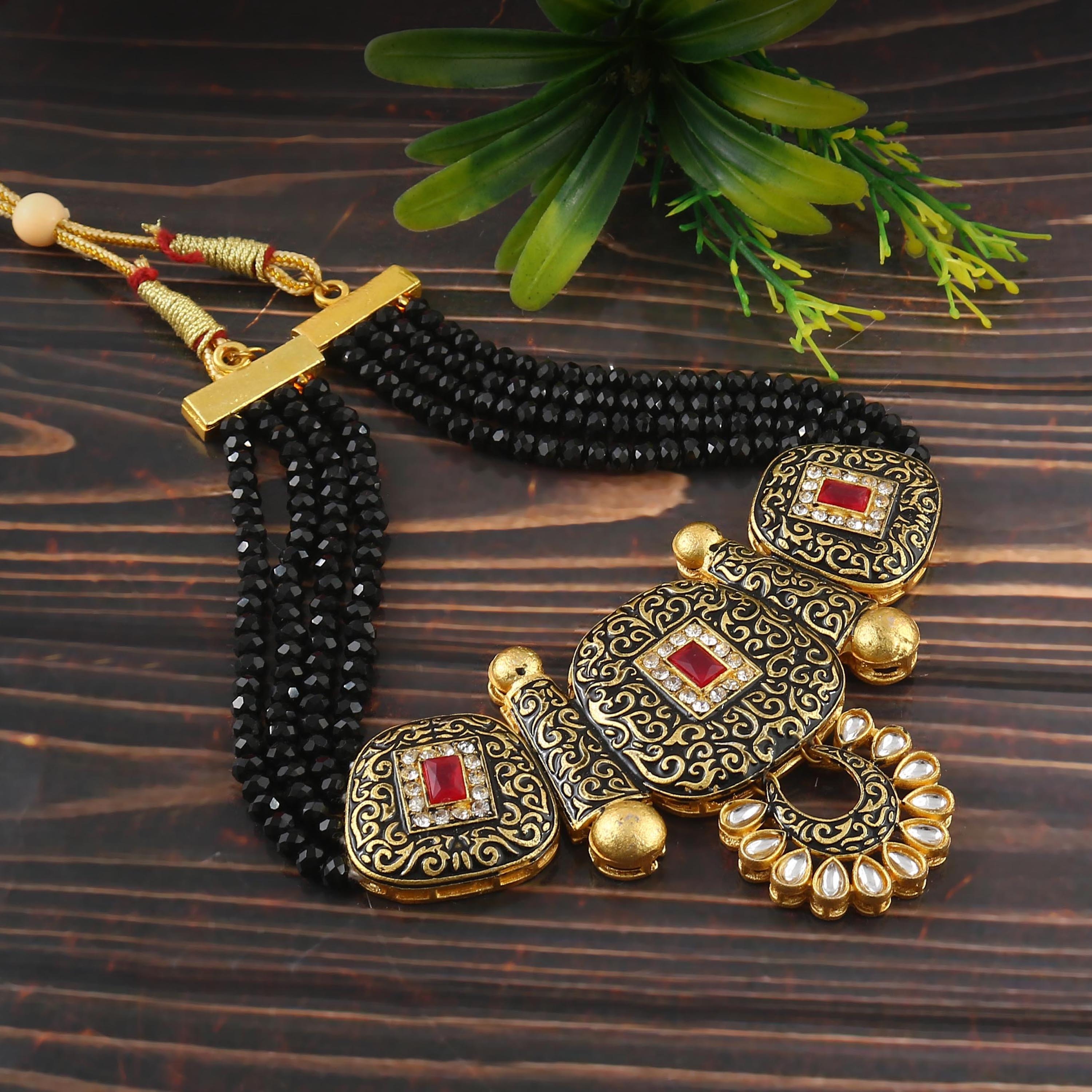 Black and Gold Sabyasachi Jewelry