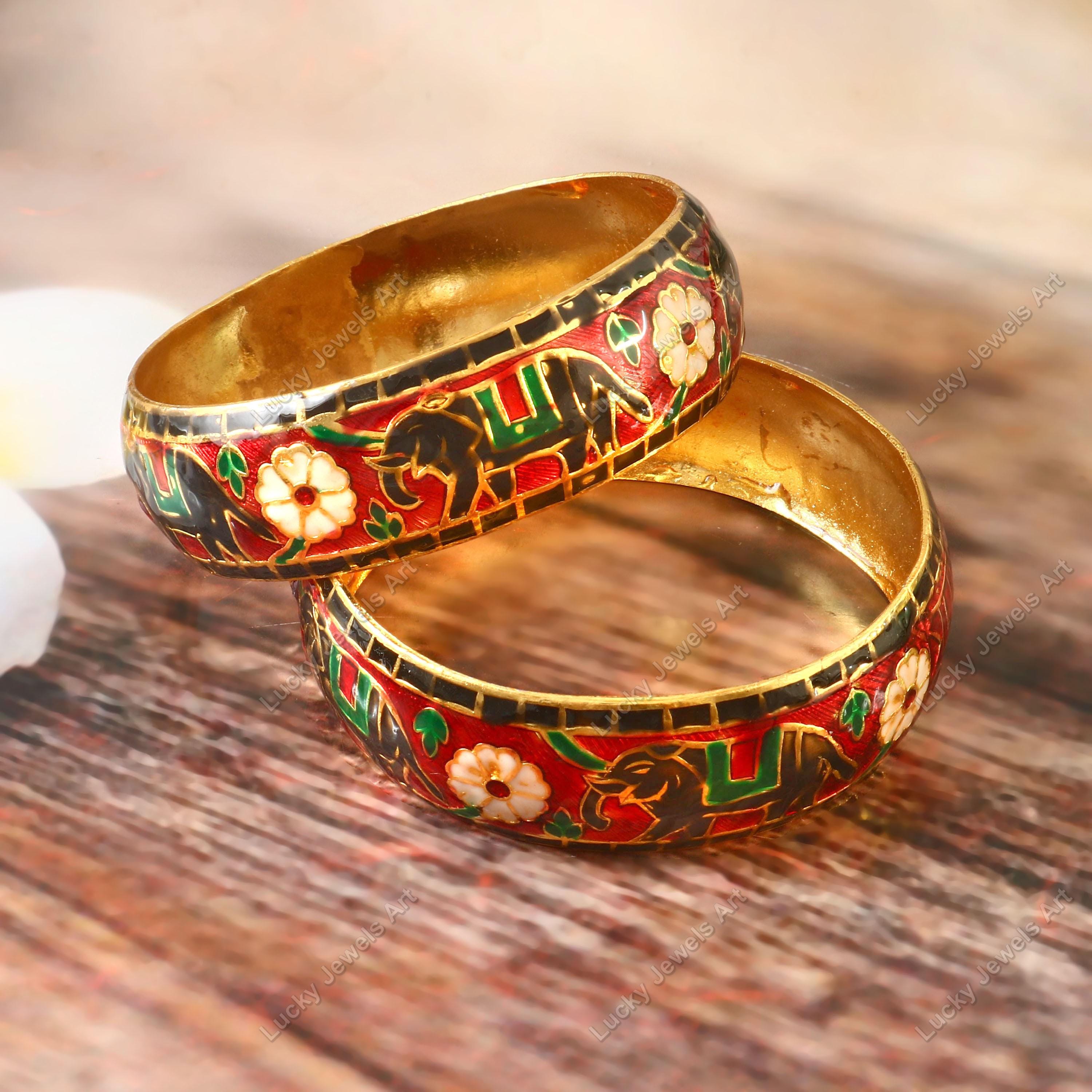 Hand Painted Elephant Bangles – Bohemian Indian Wedding Jewelry - Etsy