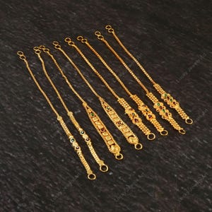 DIY Jewelry -Gold Kaan Chains - Earrings Accessories - Sahare/ Bahubali Earrings Chain - Ear Link Connectors - Ear Support Chain -Components