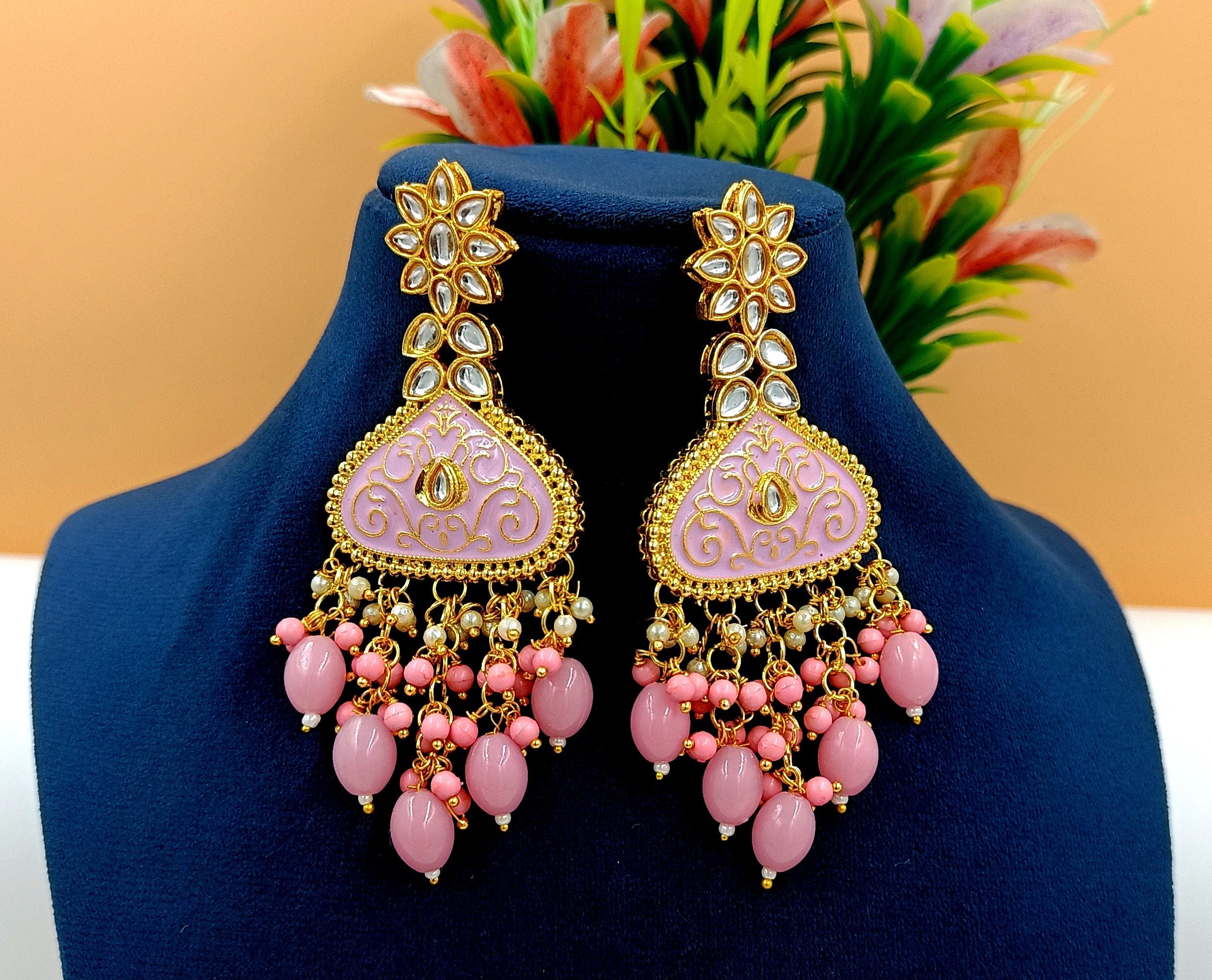 Baby pink best sale earrings