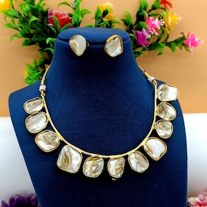 22kt Gold Plated Baroque Pearl Choker Necklace -Bridesmaid Bridal Necklace -Gift For Her - Handmade Cuff Necklace - Bohemian Wedding Jewelry
