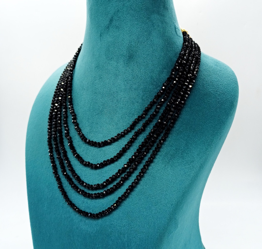 Black Onyx Necklace -adjustable Long Necklace -unisex Jewelry - Ethnic ...