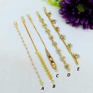 DIY Jewelry -Gold Kaan Chains - Earrings Accessories - Sahare/ Bahubali Earrings Chain - Ear Link Connectors - Ear Support Chain -Components