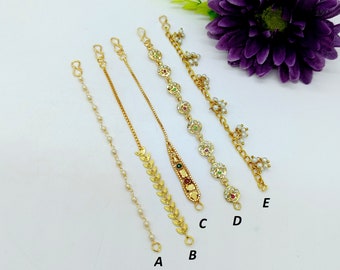 DIY Jewelry -Gold Kaan Chains - Earrings Accessories - Sahare/ Bahubali Earrings Chain - Ear Link Connectors - Ear Support Chain -Components