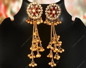 Lightweight Newly Launched Designer Ghungroo Jhumkas, High Trend Jhumkies, Festive Fusion Kashmiri Inspired Earrings