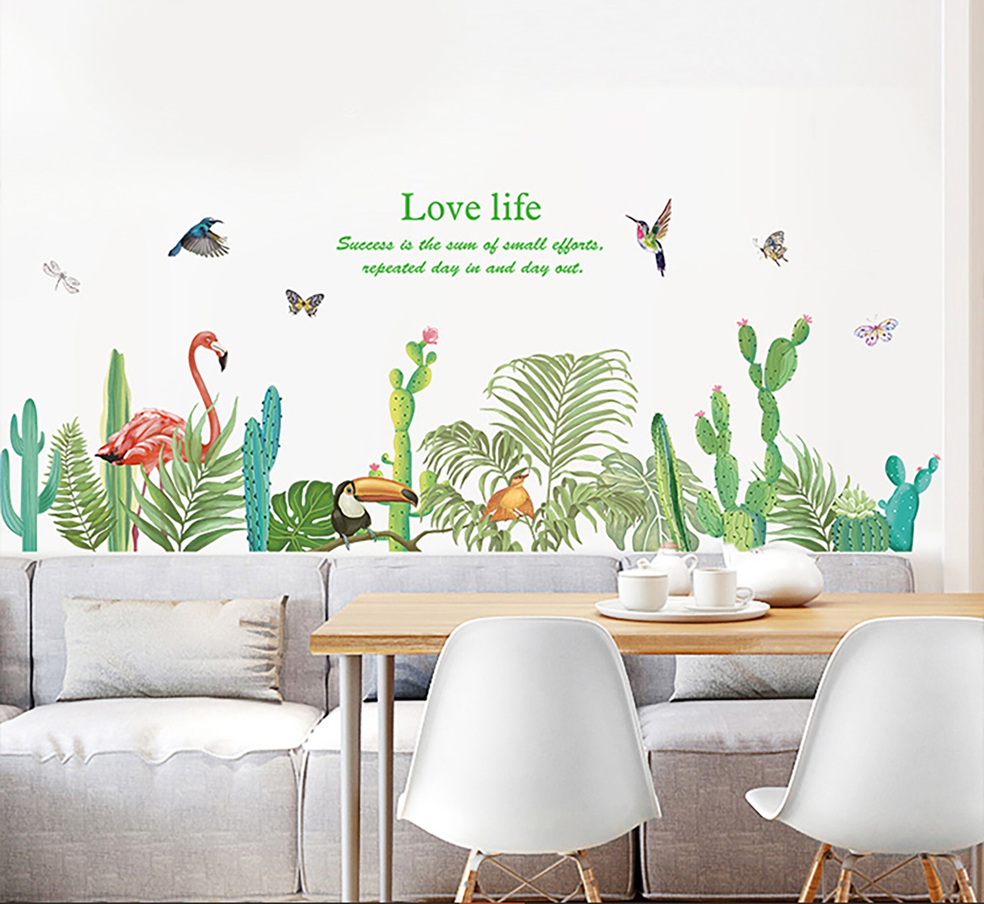 Tropical Green Plant Leaf Wall Sticker Home Wall Decoration Decals - Etsy