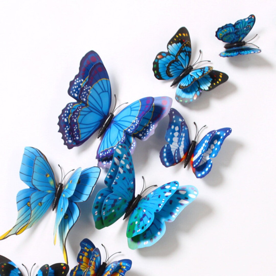 3D Butterfly Wall Decals - Vivid PVC Stickers, Set of 12 - Etsy