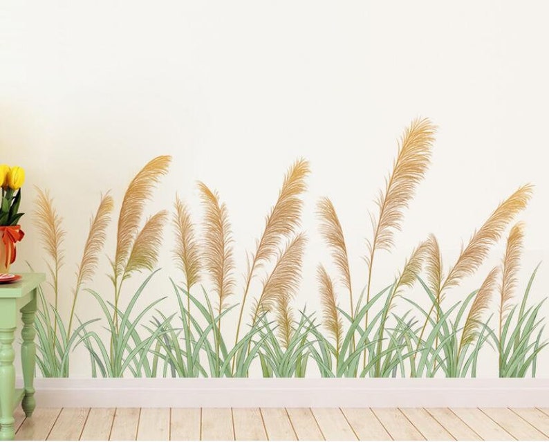 Autumn Reeds Wall Paste Wall Decal Ins Bedroom Reeds Wall Decoration Stickers image 4