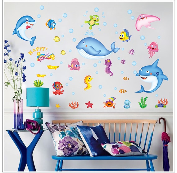 Cartoon Fish Underwater World Decorative Wall Stickers Cartoon Fish Underwater World Decorative Wall Stickers