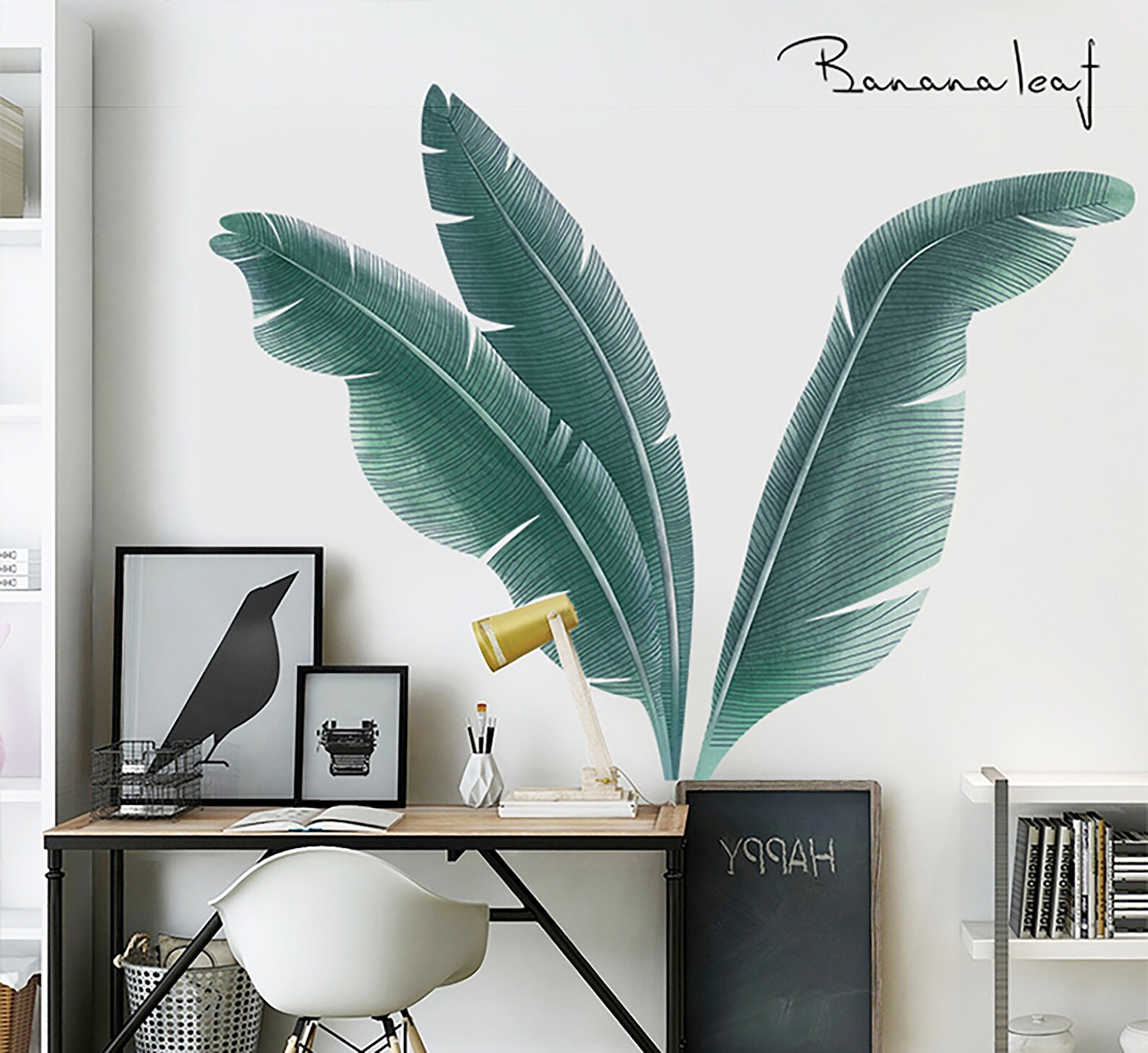 Wall Stickers Green Banana Leaf Wall Decals Living Room Sofa Etsy