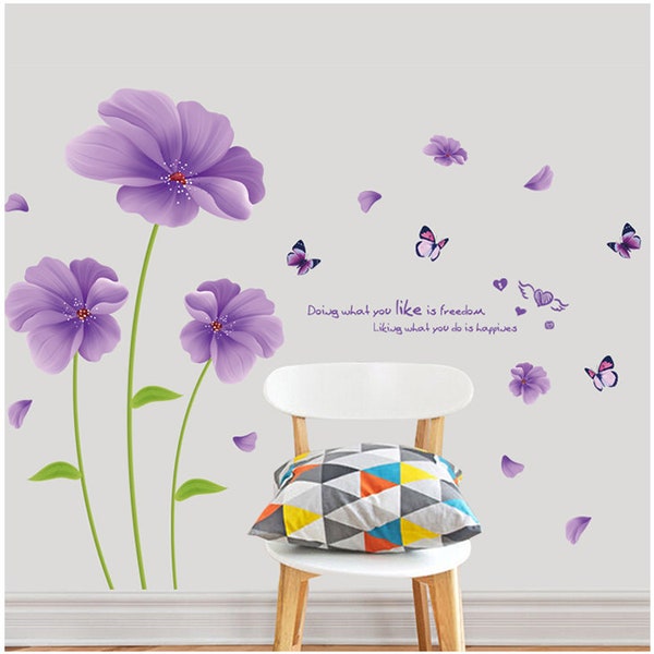 Wall Stickers Flowers Etsy