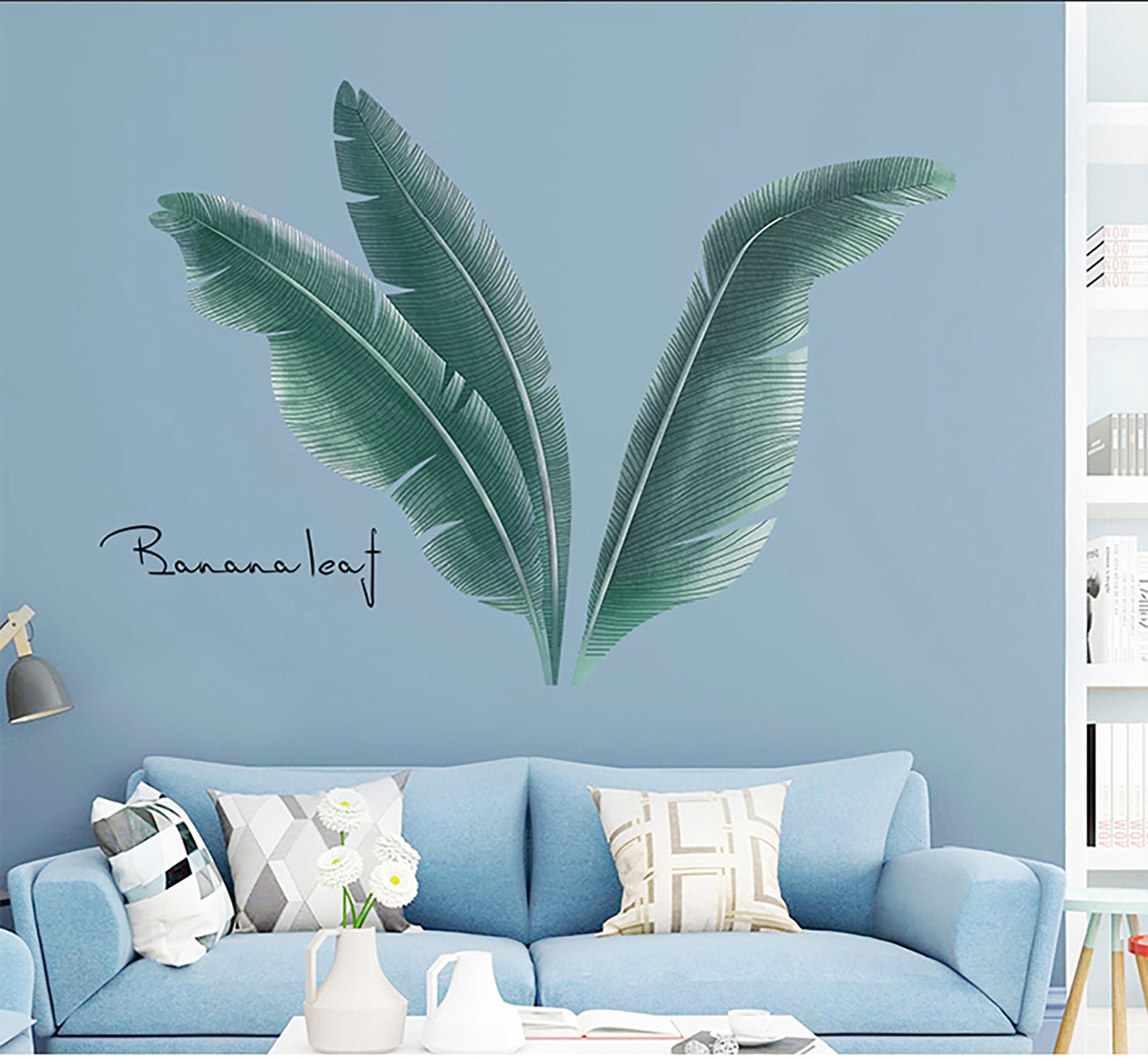 Wall Stickers Green Banana Leaf Wall Decals Living Room Sofa Etsy