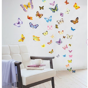 50 Pieces Colorful Butterfly Wall Stickers Children Bedroom Living Room Decoration Wall Decals