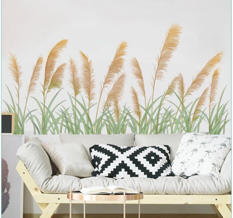 Autumn Reeds Wall Paste Wall Decal Ins Bedroom Reeds Wall Decoration Stickers image 3