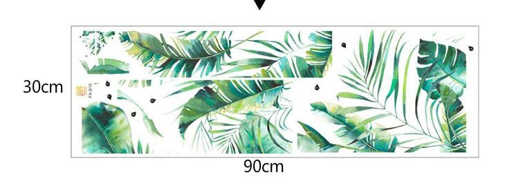 Tropical Plants Banana Leaves Plant Wall Sticker Wall Decal Glass Door ...