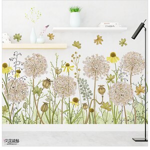 Piante verdi con frutta marrone e fiori gialli parete adesivi soggiorno Camera da letto Decalcomania