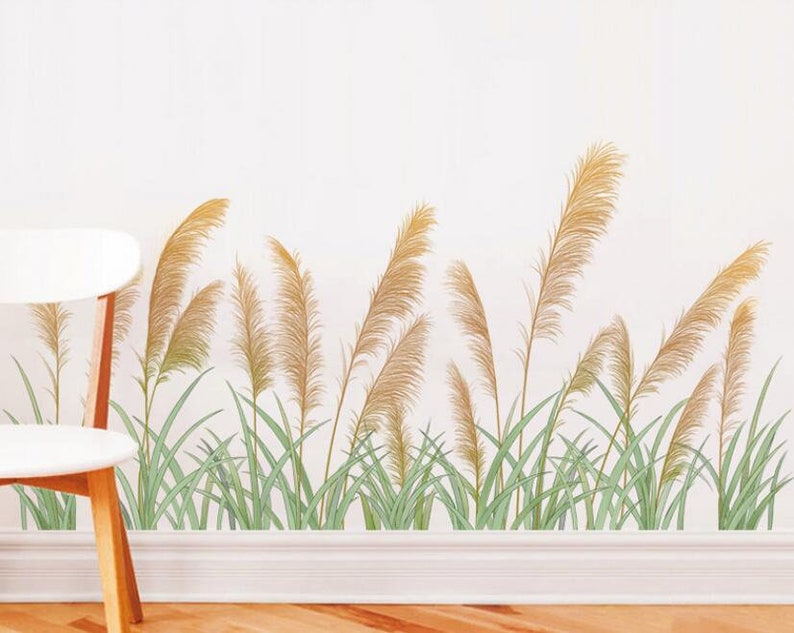 Autumn Reeds Wall Paste Wall Decal Ins Bedroom Reeds Wall Decoration Stickers image 2