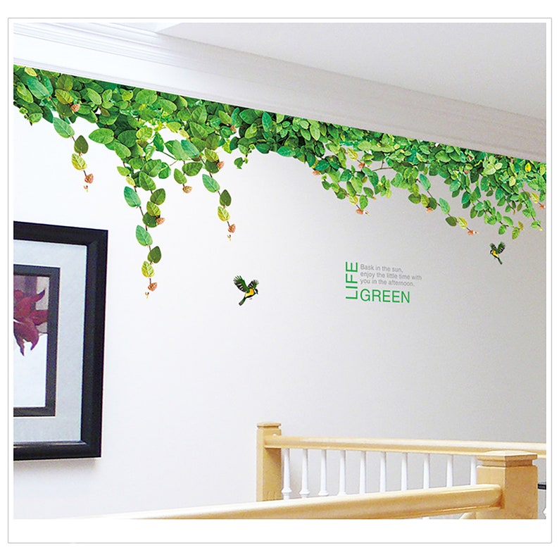 Ivy Wall Decals Pastoral Style Green Plants Wall Stickers Green