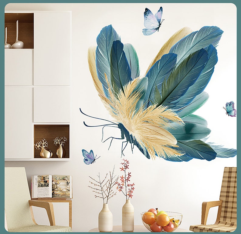 Beautiful Blue Butterfly Wall Sticker Wall Decal for Glass Etsy