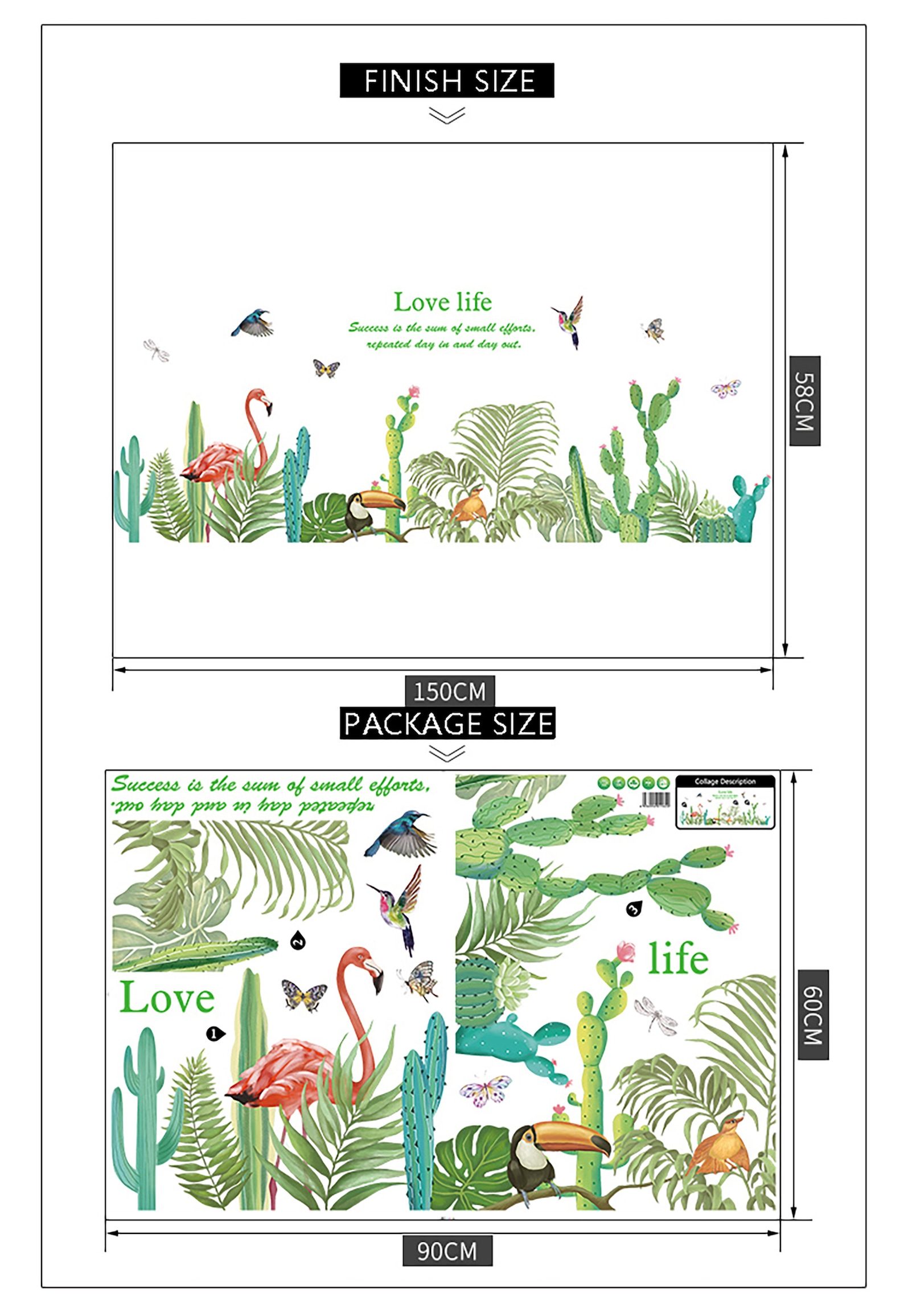 Tropical Green Plant Leaf Wall Sticker Home Wall Decoration Decals - Etsy