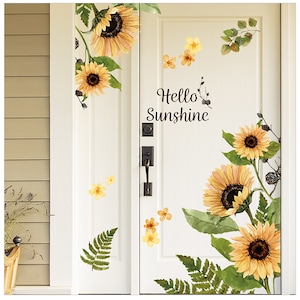 New Style Yellow Sunflowers Decals Home Decoration Flower Wall Stickers Wall Art Decal