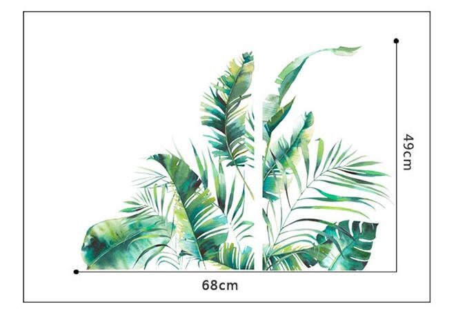 Tropical Plants Banana Leaves Plant Wall Sticker Wall Decal Glass Door ...