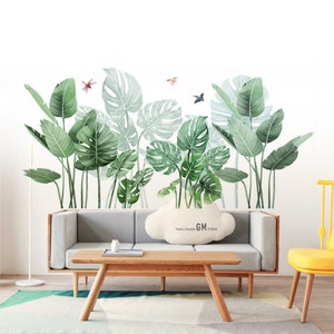 Tropical Plants Banana Leaf Wall Stickers Sitting Room Bedroom Dining Room Porch Wall Decal