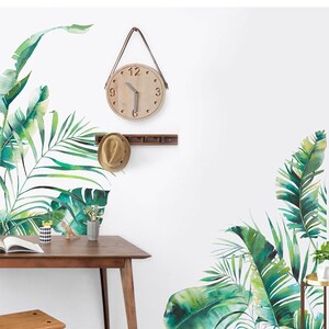 Tropical Plants Banana Leaves Plant Wall Sticker Wall Decal Glass Door Sticker Dorm Sticker