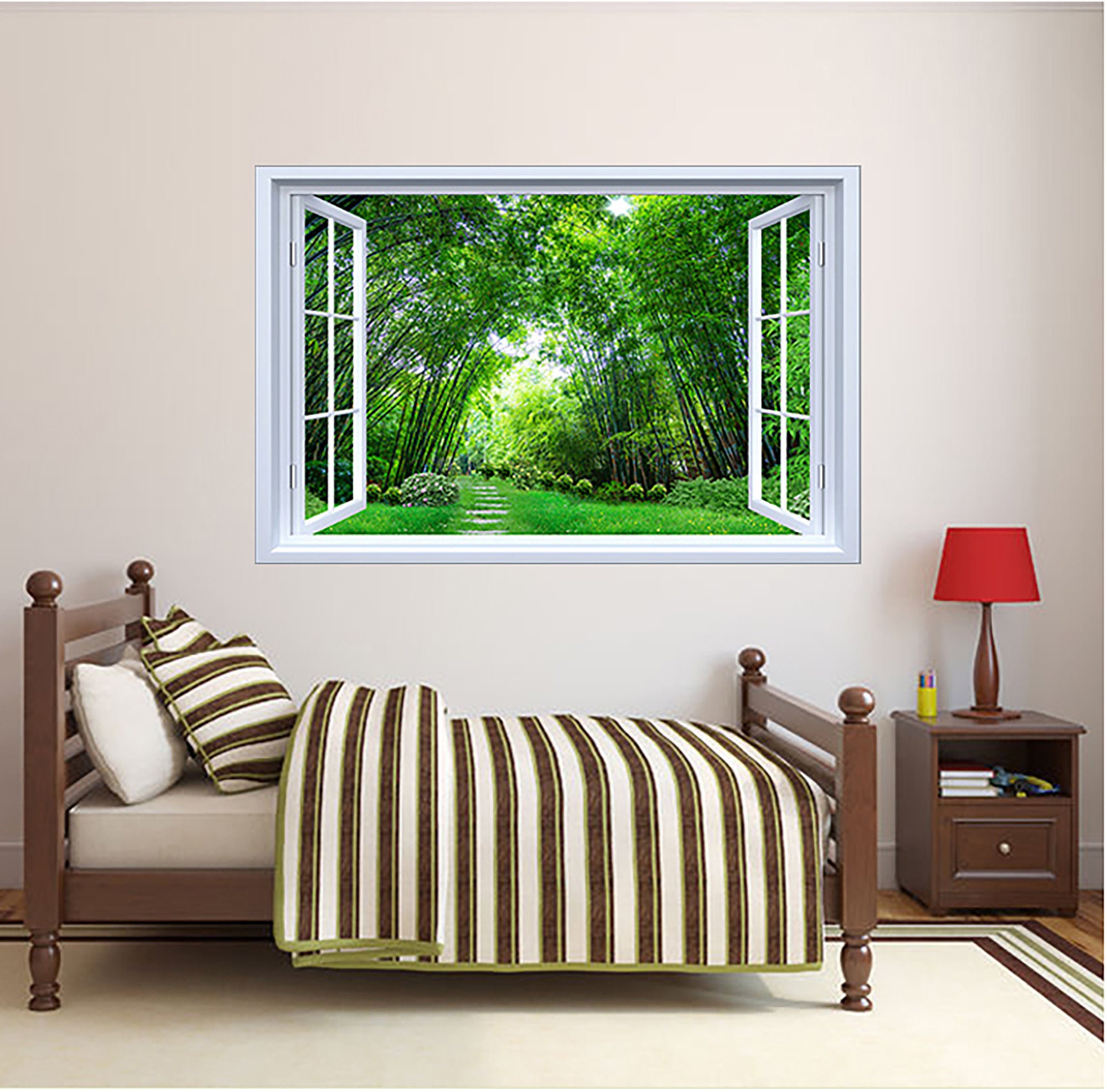 Bamboo Forest Wall Decal 3D Window Wall Sticker Living Room - Etsy