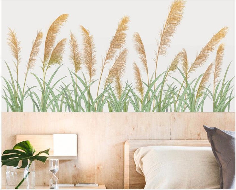 Autumn Reeds Wall Paste Wall Decal Ins Bedroom Reeds Wall Decoration Stickers image 1