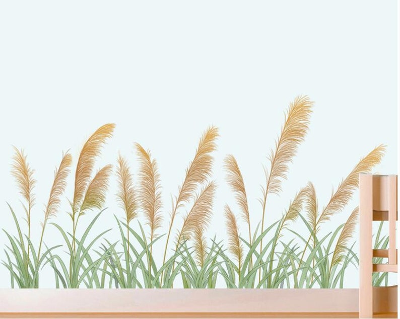 Autumn Reeds Wall Paste Wall Decal Ins Bedroom Reeds Wall Decoration Stickers image 5