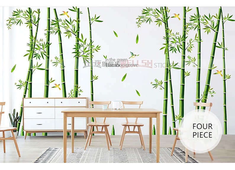Bamboo Forest Wall Sticker Creative Wall Decals Wallpaper Etsy