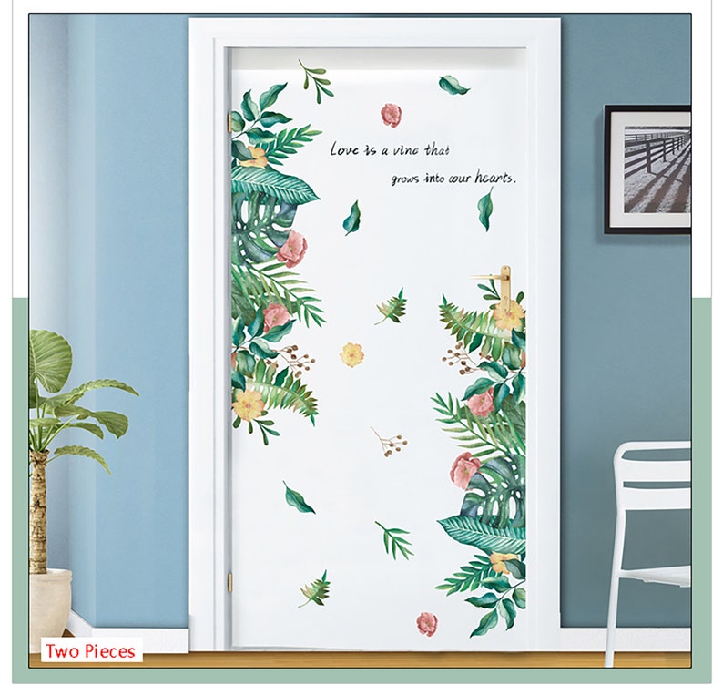 Secret Garden Wall Sticker Colorful Plants and Flowers Wall Etsy