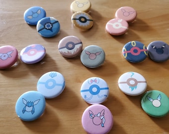 Eeveelution 1.25" buttons