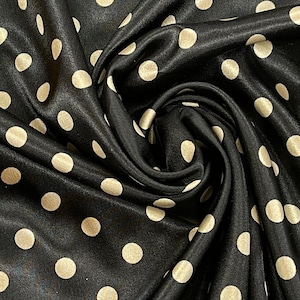 Mini Beige Tupfen Punkte Satin,Schwarz