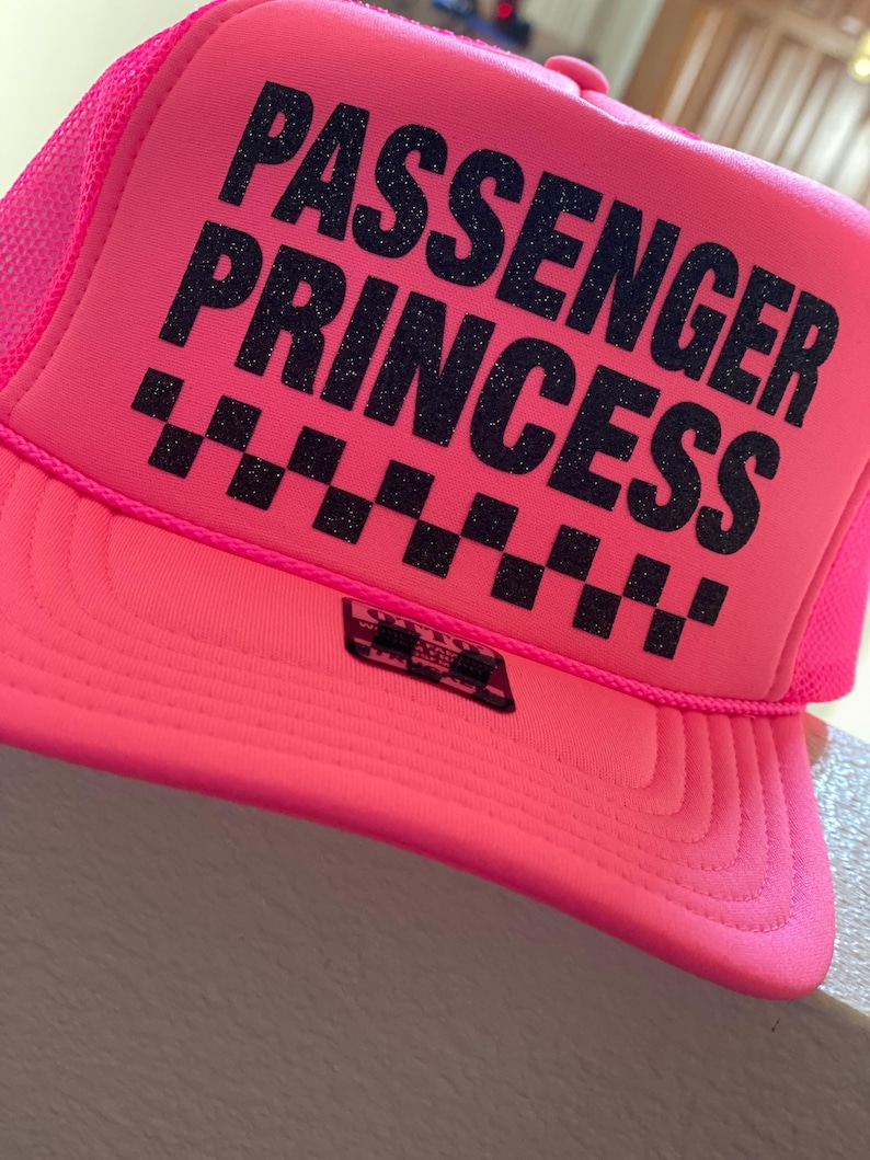 Passenger Princess Lettering Passenger Princess Trucker Hat - Handmade Glitter Font - Etsy