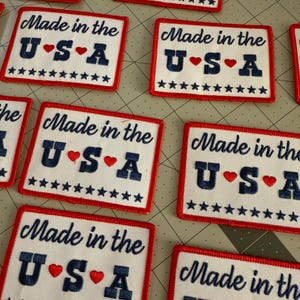 Made in the USA patches. Pack of 10 patches.