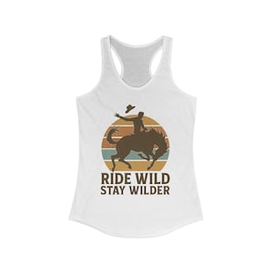 Wild Ride Racerback Tank - Cowgirl Apparel, Summer Shirt, Gift for Horse Lovers, Outdoor Adventure, Rodeo Style
